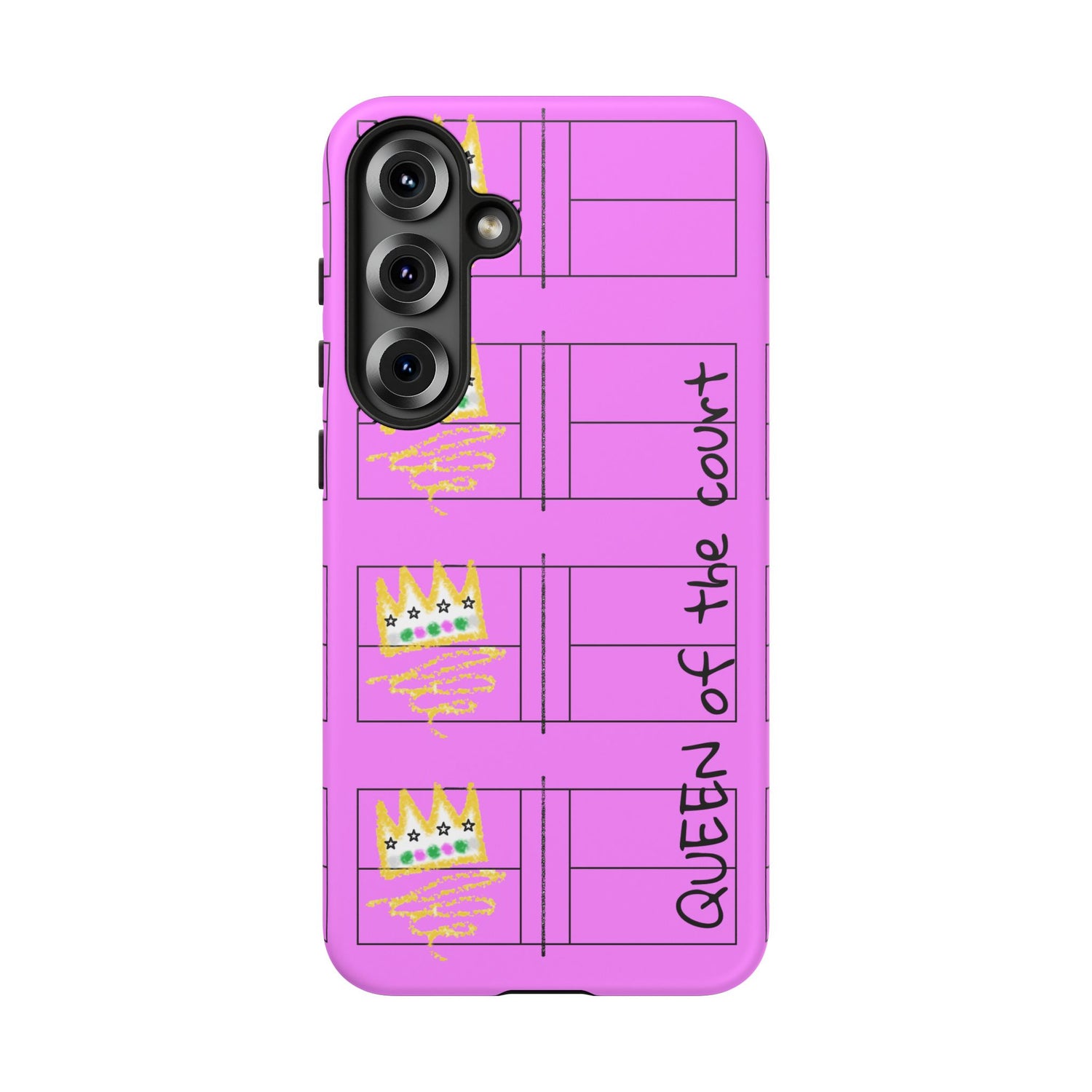 Pickleball Queen of the Court Pink Tough Android Samsung Phone Case - Fun & Durable Sport Accessory