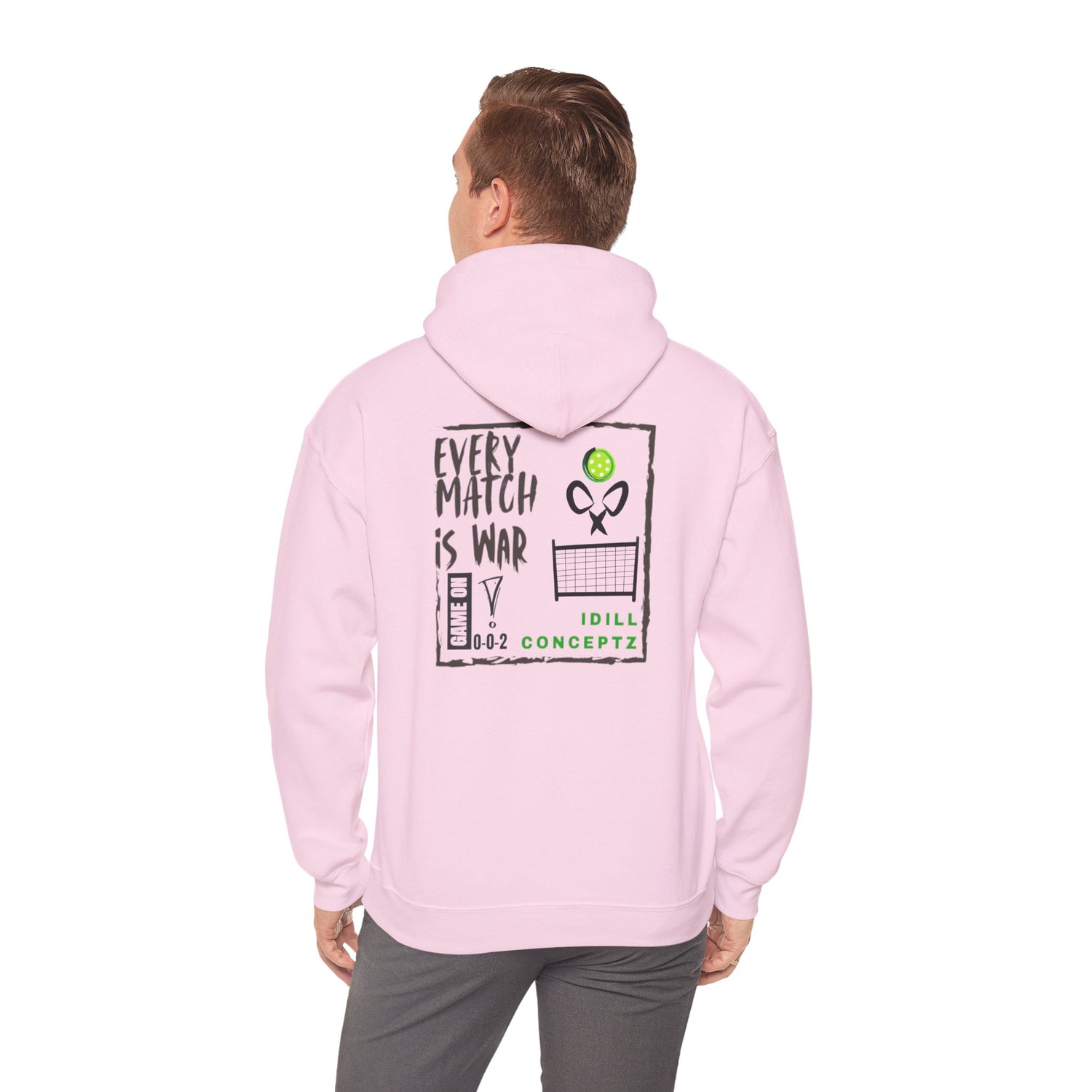 Men's Pickleball Hoodie - Every Match is War Design