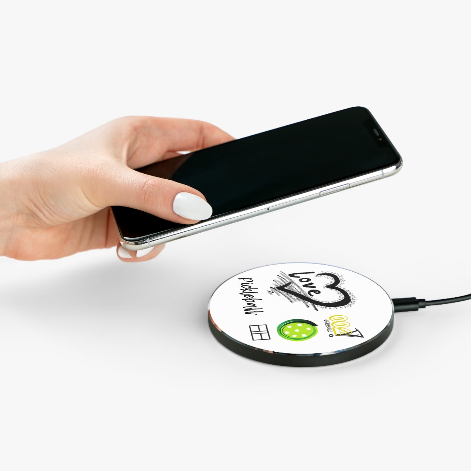Wireless Charger - LOVE Pickleball Design for Pickleball Enthusiasts | Tech Accessory