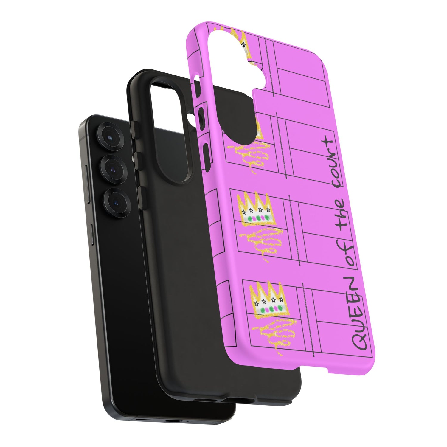 Pickleball Queen of the Court Pink Tough Android Samsung Phone Case - Fun & Durable Sport Accessory