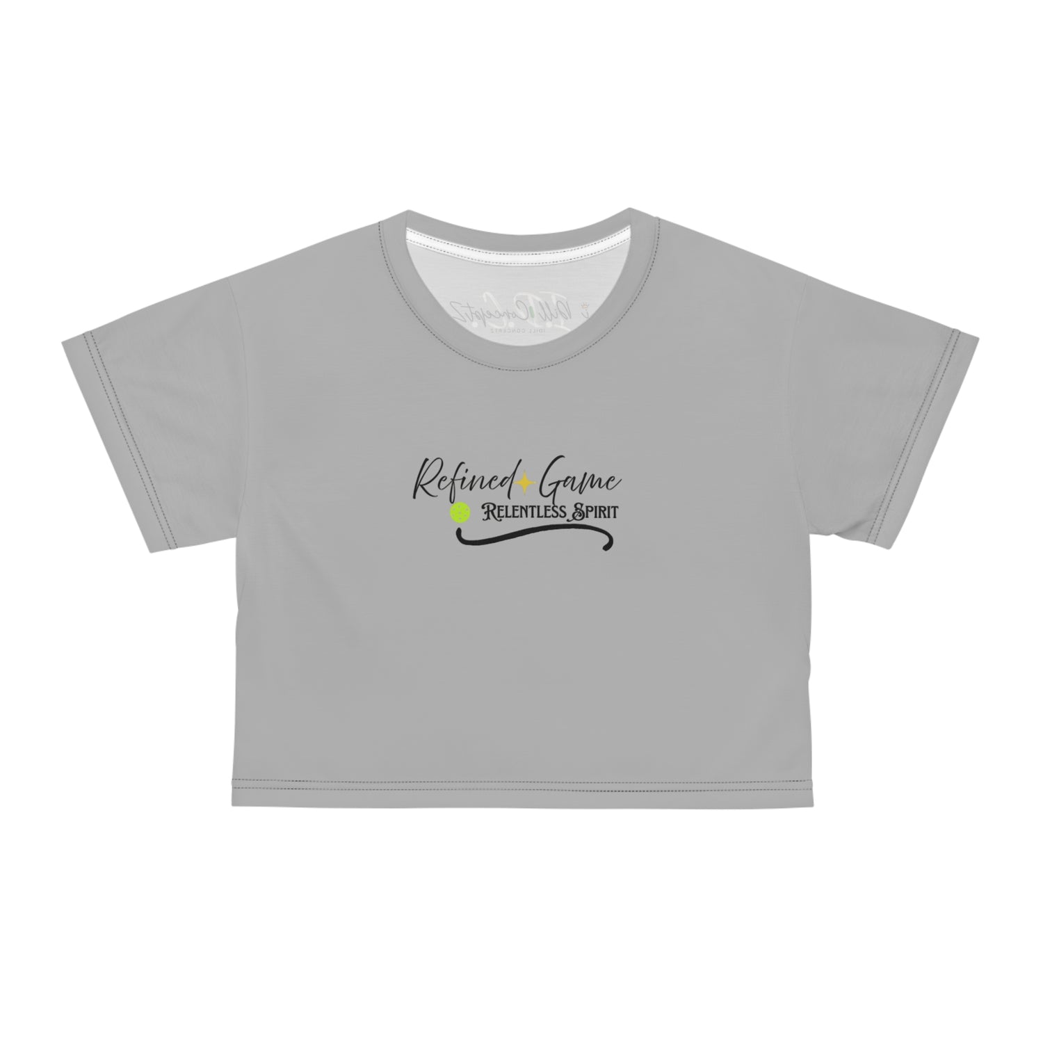 Pickleball Women's Crop Tee - Refined Game & Relentless Spirit Design
