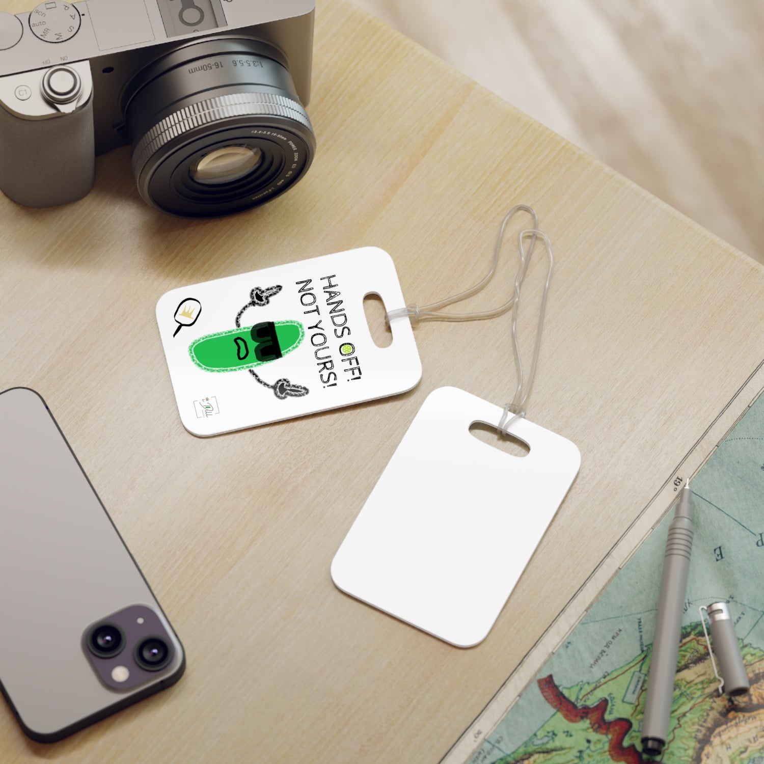 Pickleball Luggage Tag - "Hands Off! Not Yours!" Design for Travel Enthusiasts