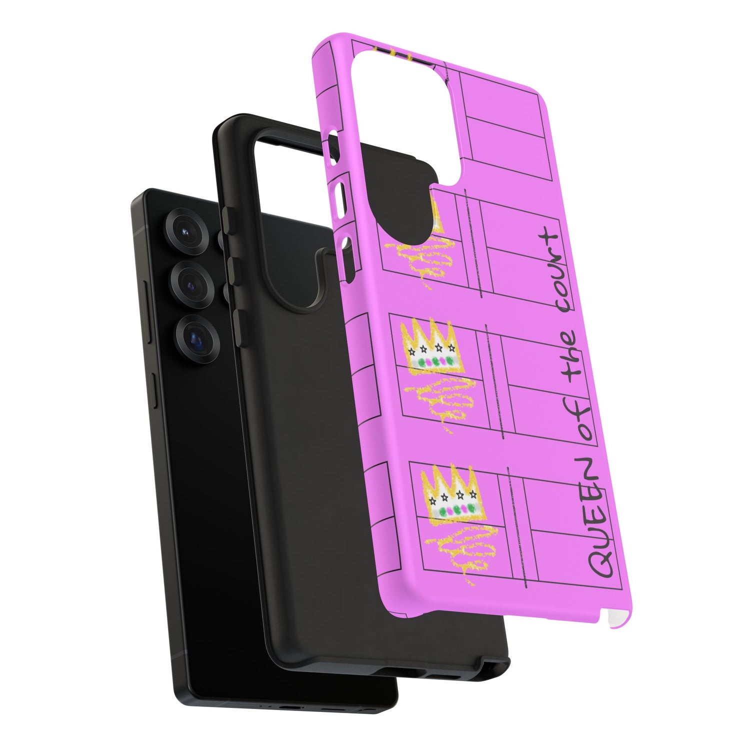 Pickleball Queen of the Court Pink Tough Android Samsung Phone Case - Fun & Durable Sport Accessory