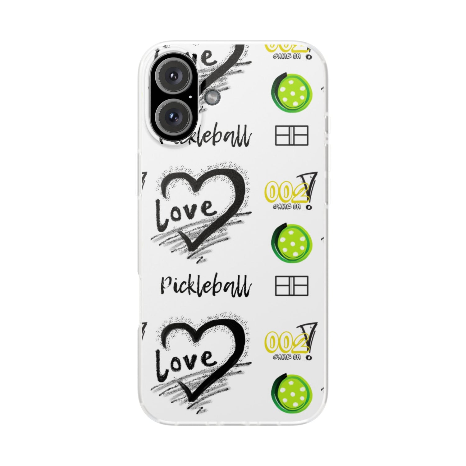 Pickleball Love Flexi iPhone Case - Stylish Phone Protection for Fashion-Forward Individuals