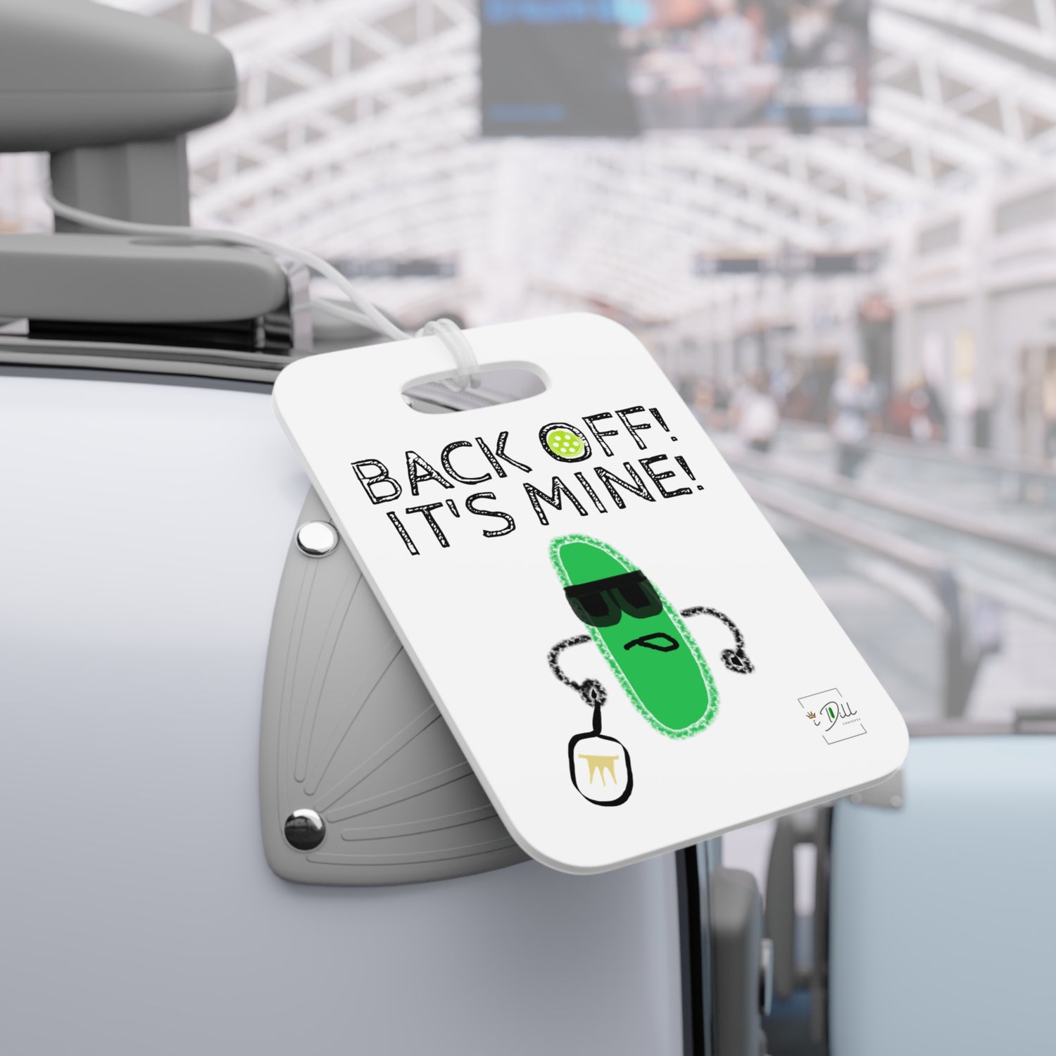 Pickleball Luggage Tag - Funny "Back Off! It's Mine!" Design for Travel Enthusiasts