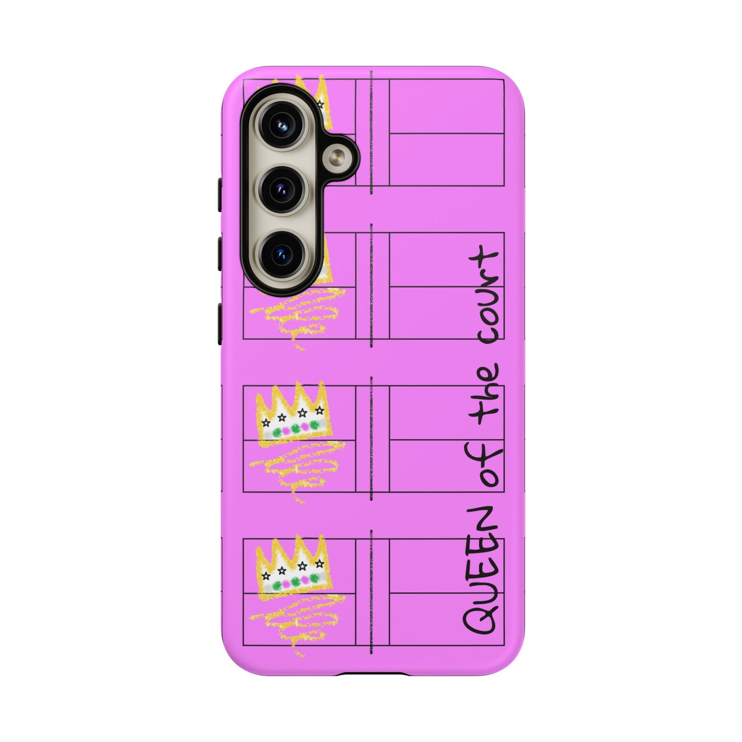 Pickleball Queen of the Court Pink Tough Android Samsung Phone Case - Fun & Durable Sport Accessory