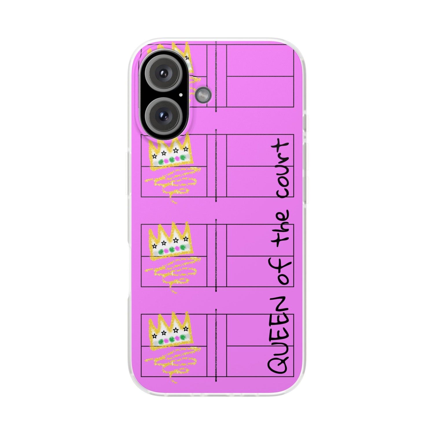 Pickleball Queen of the Court Pink Flexi iPhone Case - Stylish Phone Protection for Fashion-Forward Individuals