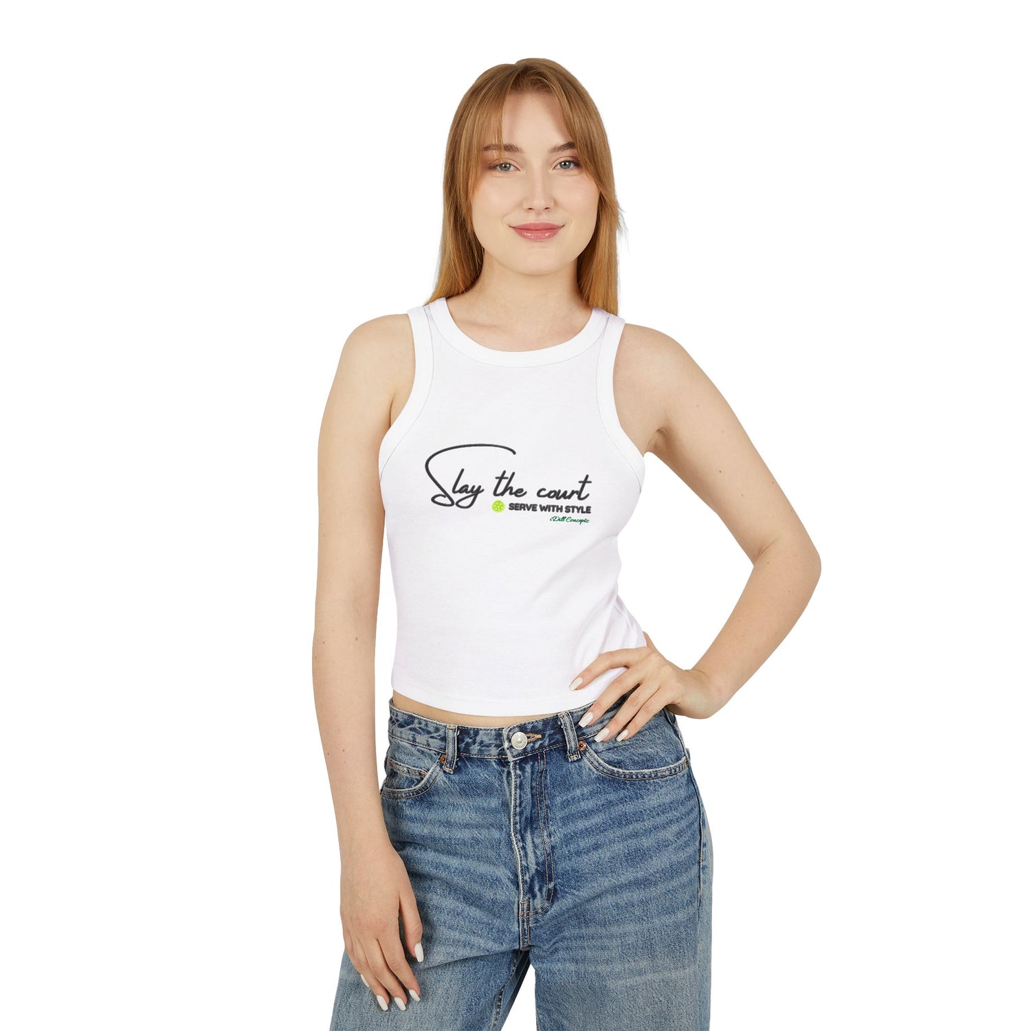 Women's Pickleball Slay the Court, Serve with Style Design - Women's Tank Top - Micro Rib Women's Tank