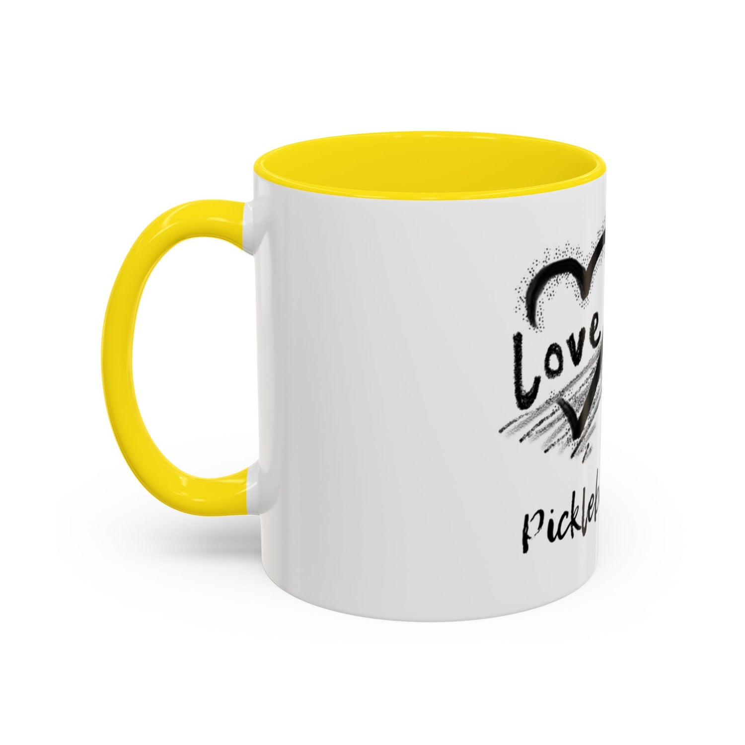 Pickleball Love Accent Coffee Mug - Fun Sports Gift (11oz & 15oz)