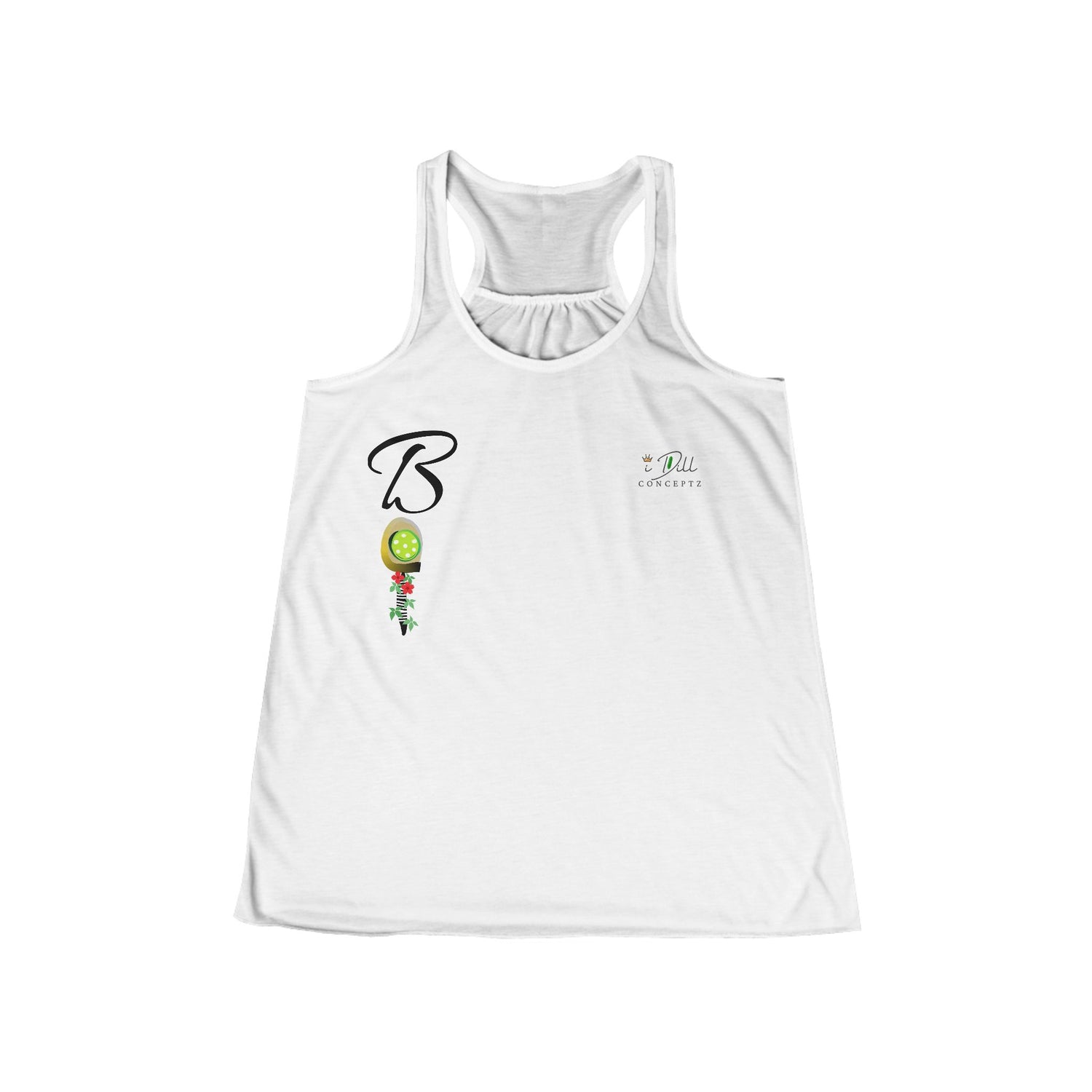 Personalized "B" Initial Pickleball Women's Top Apparel - Monogrammed Flowy Tank Top for Women - Personalized Initial Pickleball Gift
