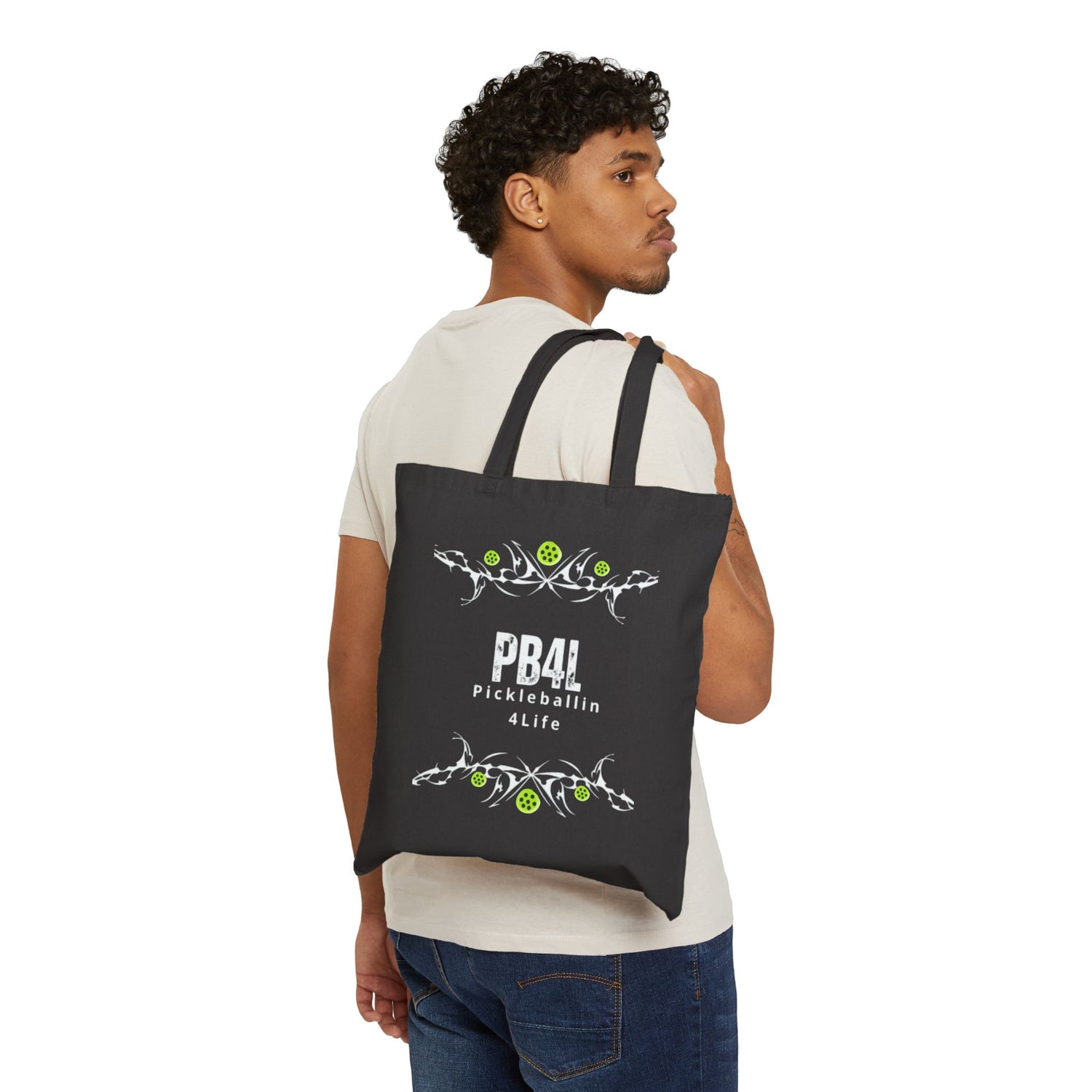 Pickleball Tote Bag - 'PB4L - Pickleballin 4Life' Design