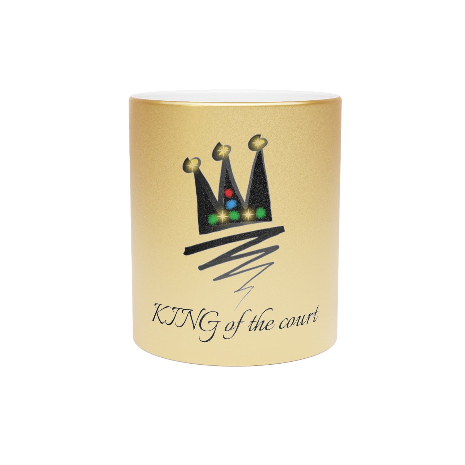 Pickleball Metallic Mug - KING of the Court Design - Gift for Enthusiasts