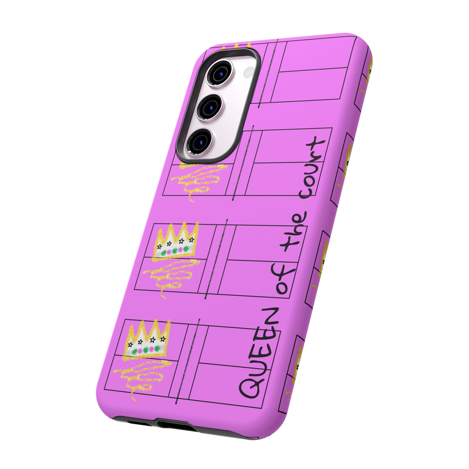 Pickleball Queen of the Court Pink Tough Android Samsung Phone Case - Fun & Durable Sport Accessory