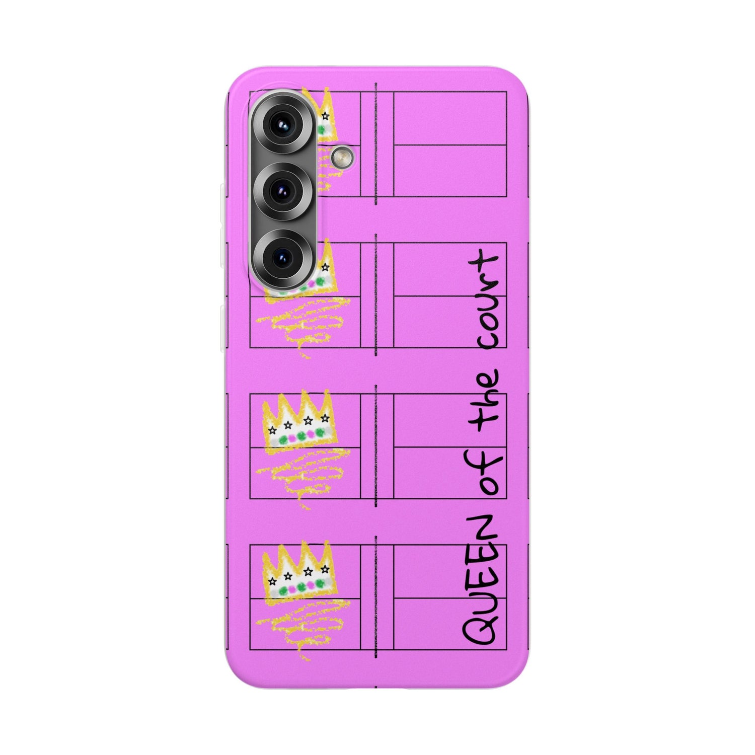 Pickleball Queen of the Court Pink Flexi Android Samsung Phone Case - Stylish Phone Protection for Fashion-Forward Individuals