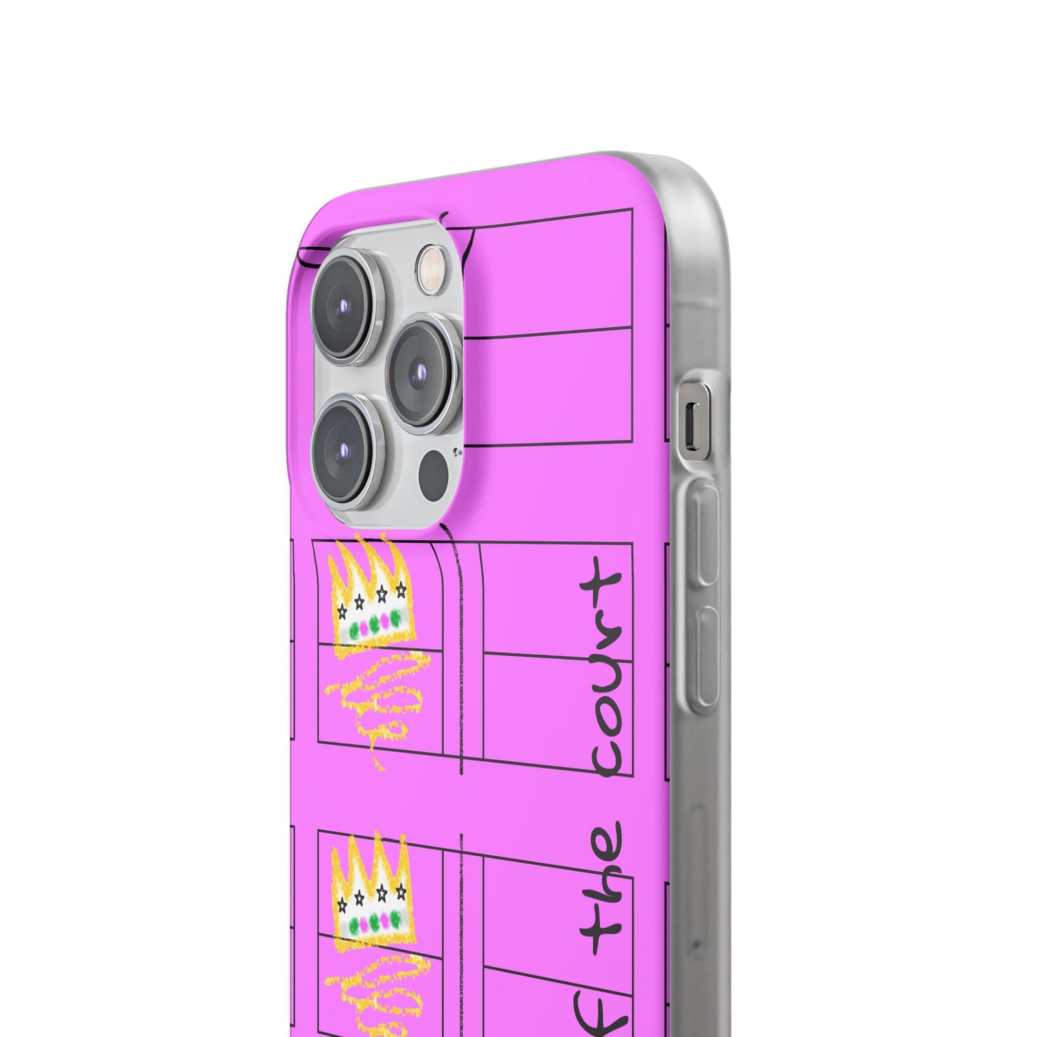 Pickleball Queen of the Court Pink Flexi iPhone Case - Stylish Phone Protection for Fashion-Forward Individuals