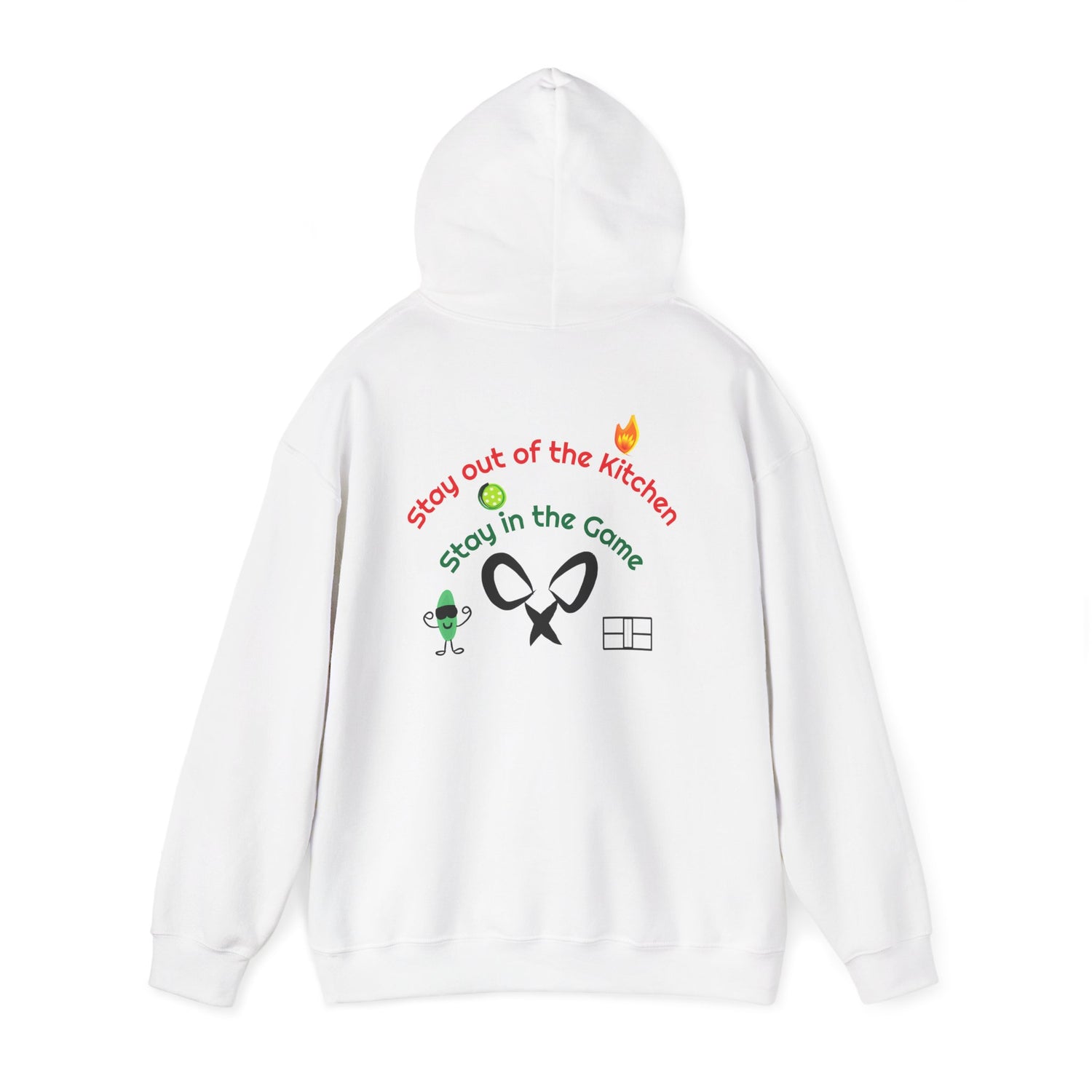 Unisex Pickleball Hoodie Sweatshirt - Stay out of the Kitchen, Stay in the Game Design