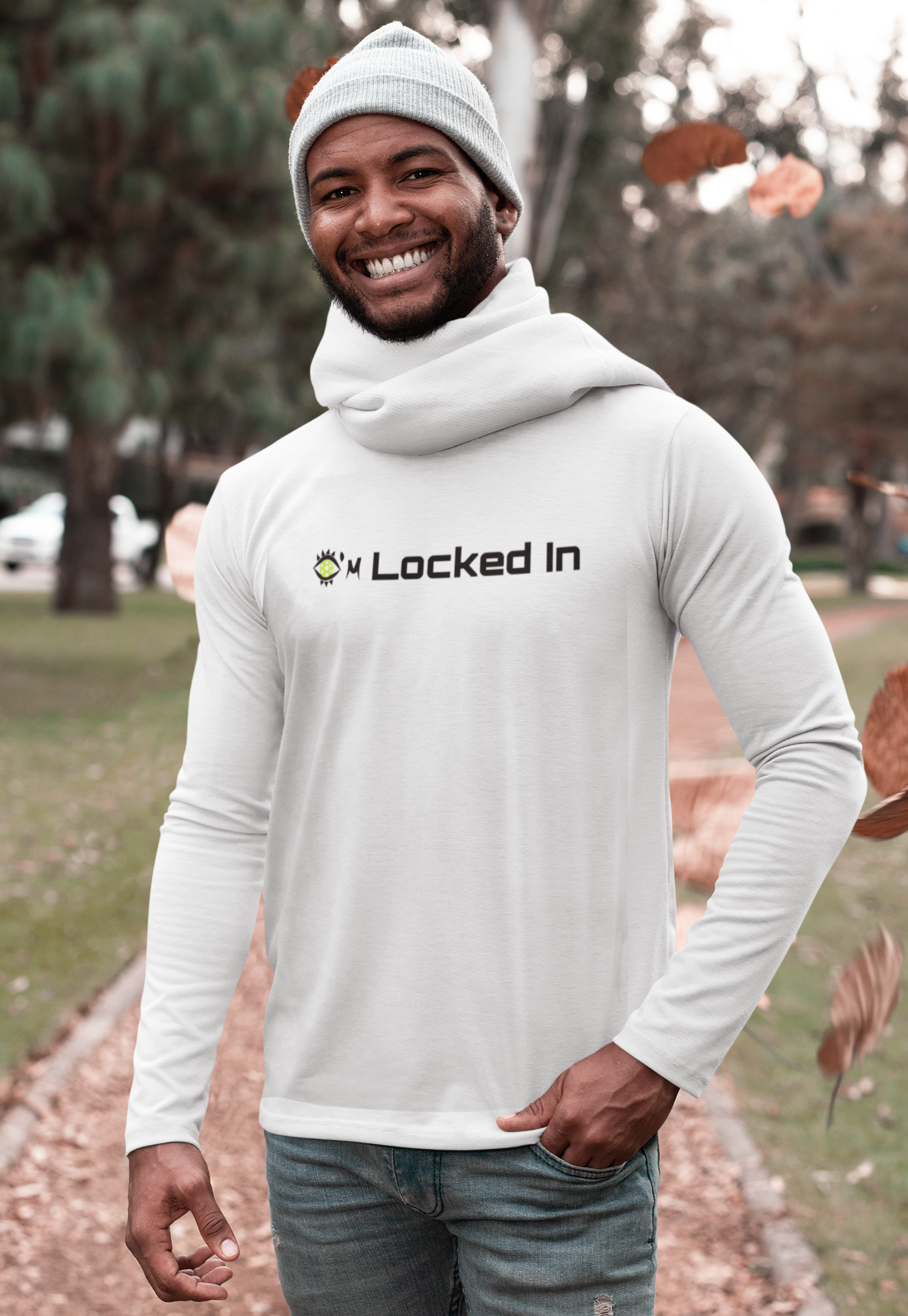 Men's Long Sleeve Tee - I'm Locked In Design - Men's Activewear Apparel