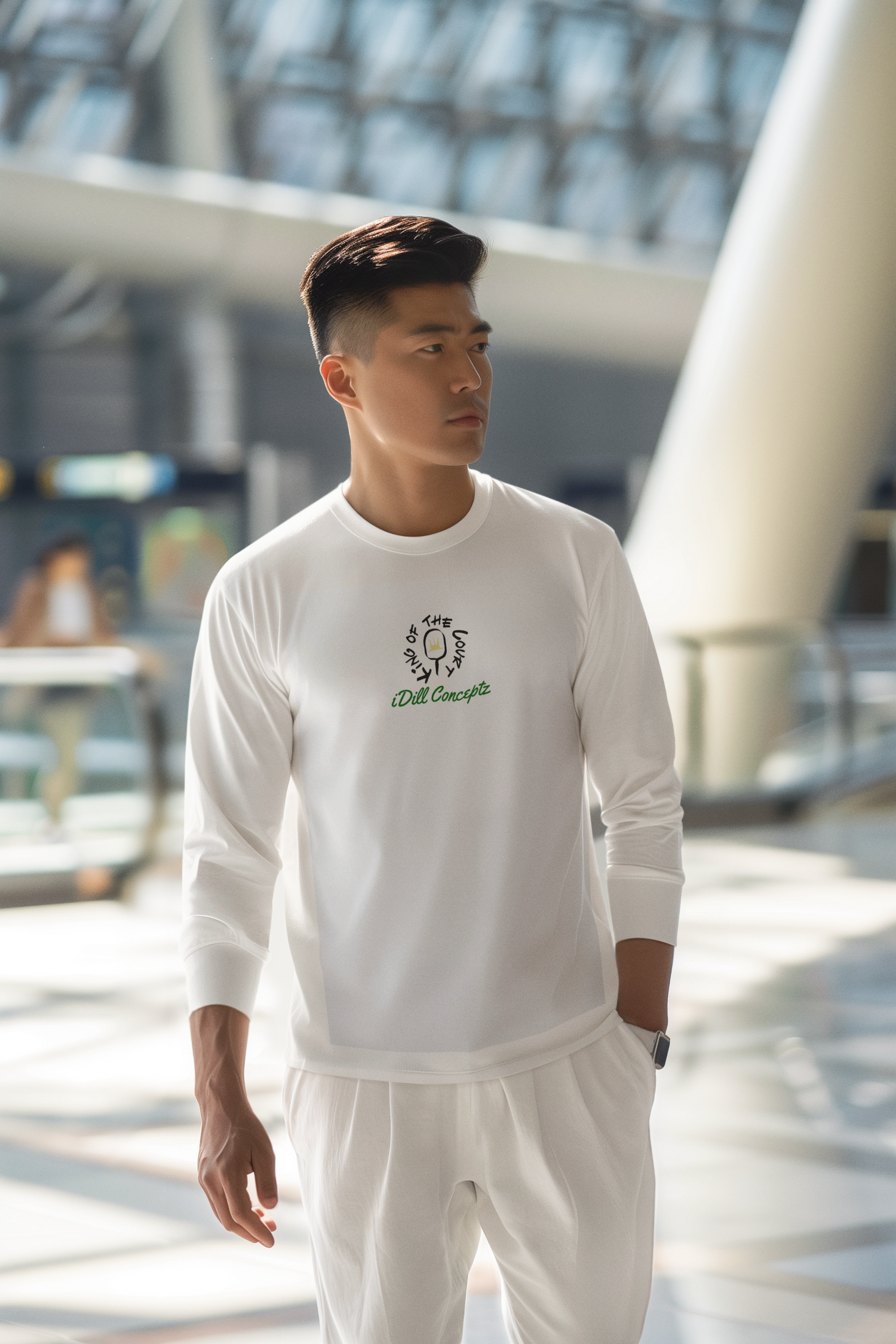 Men's Performance Long Sleeve Shirt - King of the Court Design - KOTC Pickleball